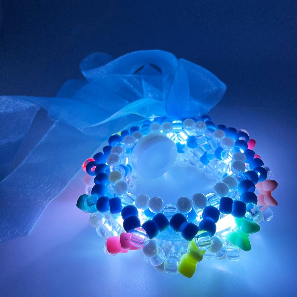LASR Digital Cloud Light Up Ribbon Rave Kandi Bracelet